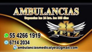 servicio de ambulancia cuautitlan izcalli AMBULANCIAS MEDICAL YElZ TRASLADOS Y URGENCIAS LAS 24HRS.