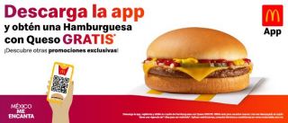 Hamburguesa con Queso Gratis Descarga la app para descubrir este beneficio