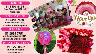 tienda de globos guadalupe kiss & love