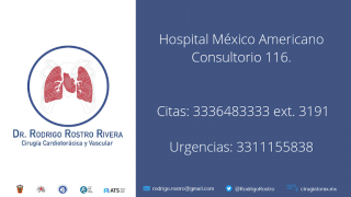 cirujano cardiotoracico tlaquepaque Dr. Rodrigo Rostro Rivera, Cirujano de tórax